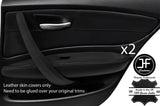 BLACK STICH 2XREAR DOOR CARD+HANDLE+DOOR ARMREST LEATHER COVER FOR BMW E87 DSG2