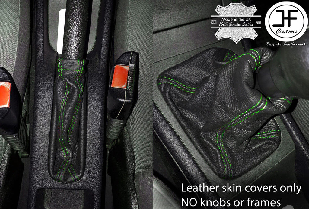 GREEN STITCH LEATHER GEAR HANDBRAKE COVER FOR VAUXHALL OPEL ASTRA G MK4 98-05