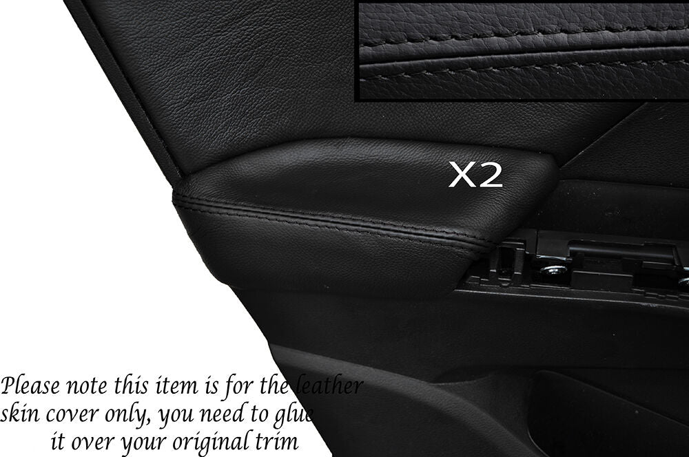 BLACK STITCH 2X REAR DOOR ARMREST SKIN COVER FITS HONDA CIVIC SE SE-T EX 2012+