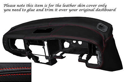 RED STITCH DASH DASHBOARD LEATHER SKIN COVER FITS MITSUBISHI L200 K74 98-06