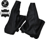 BLACK STITCH LEATHER GEAR & TRANSFER GAITERS FITS MITSUBISHI SHOGUN PININ 99-06
