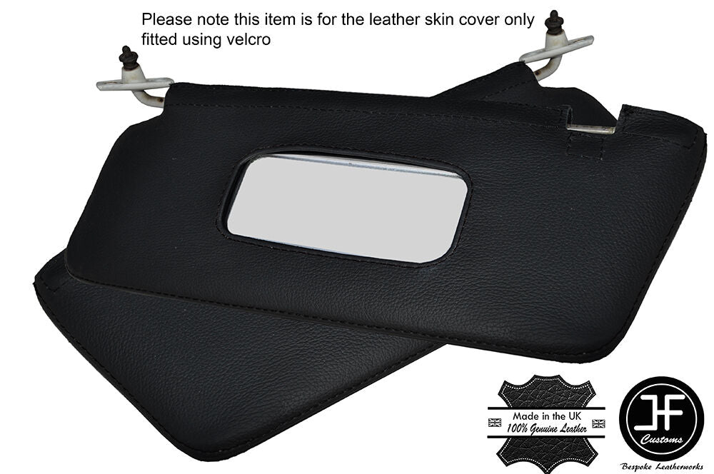 BLACK STITCH 2X SUN VISORS LEATHER COVERS FITS FORD SIERRA COSWORTH MK1 82-86