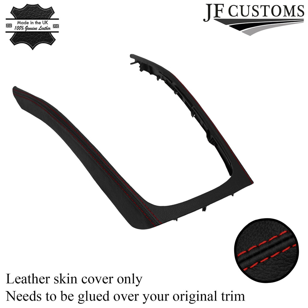 D RED STITCH LEATHER CENTRE CONSOLE TRIM COVER FOR AUDI A4 B8 2008-2015