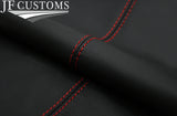 RED STITCH LEATHER OVER RUBBER HANDBRAKE COVER FOR VW T25 T3 WESTFALIA CAMPER
