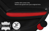 BLACK RED 2X REAR DOOR ARMREST LEATHER COVERS FOR AUDI A5 SPORTBACK 4 DOOR