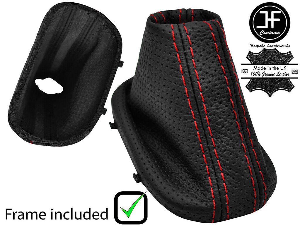 RED STITCH PERFORATED LEATHER DSG GEAR+PLASTIC FRAME FOR VW GOLF MK6 VI 09-13