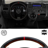 FITS VW TRANSPORTER T5 LUXURY LEATHER STEERING WHEEL COVER CUSTOM NEW MADE IN UK