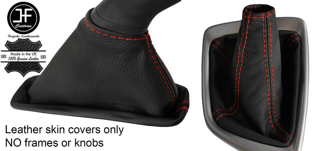 RED STITCH LEATHER MANUAL GEAR HANDBRAKE GAITER FITS TOYOTA AURIS MK2 12-2015