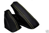 FITS BMW E46 AUTOMATIC GEAR + HANDBRAKE GAITER YELLOW ST CUSTOM NEW MADE IN UK