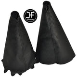 BLACK STITCH FITS FORD KA PERFORATED LEATHER GEAR STICK SHIFT BOOT & HANDBRAKE