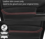 RED STITCH 2X FRONT DOOR ARMREST LEATHER COVER FITS HONDA CIVIC MK9 12-17