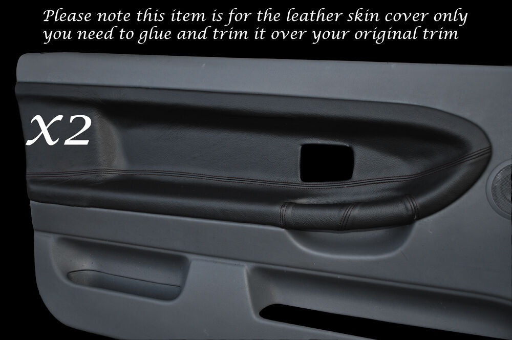BLACK STITCH 2X FRONT DOOR CARD COVERS FITS BMW E36 COUPE & CONVERTIBLE 91-98