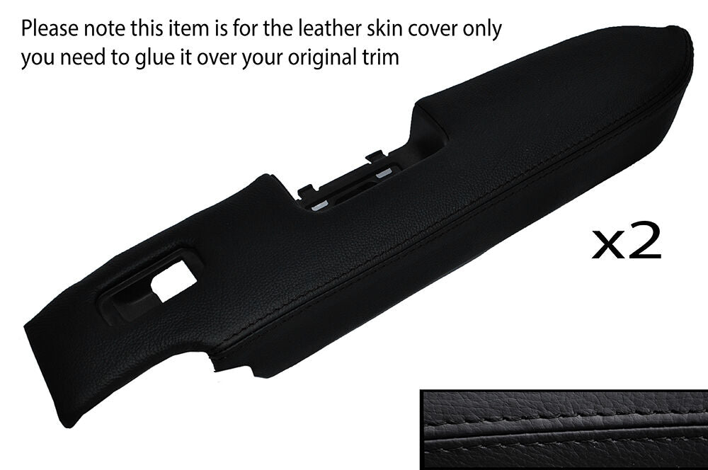 BLACK STITCH 2X REAR DOOR ARMREST LEATHER SKIN COVERS FITS HONDA CRV 2006-2012