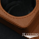 TAN LEATHER COVERED CONSOLE CUP HOLDER TRIM FITS MERCEDES W126 S CLASS 79-91