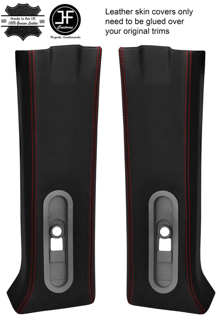 RED STITCH 2X UPPER B PILLAR LEATHER COVER FOR MERCEDES VITO VIANO W639 04-12