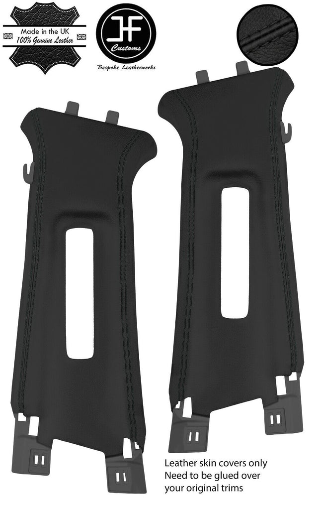 BLACK STITCH 2X UPPER B PILLAR LEATHER COVER FOR HONDA CIVIC MK10 X 17-21 4 DR