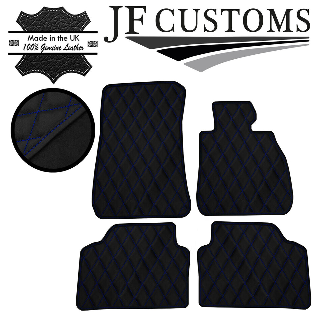 BLUE DIAMOND STITCH VINYL 4X TAILORED FLOOR MAT CARPETS FOR BMW E90 E91 06-13