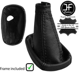 BLACK STITCH LEATHER AUTOMATIC GEAR GAITER+PLASTIC FRAME FOR FIAT 500 L 12-18