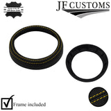 YELLOW STITCH LEATHER GEAR SURROUND COVER + FRAME FOR BMW MINI R50 R52 R53 01-06
