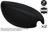 BLACK STITCH 2X FRONT DOOR ARMREST LEATHER COVERS FITS FIAT DOBLO 2000-2009