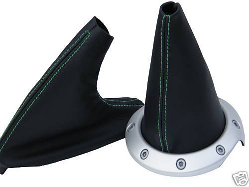 FITS MG TF MGF MK2 GREEN STITCH LEATHER GEAR + HANDBRAKE SET CUSTOM NEW