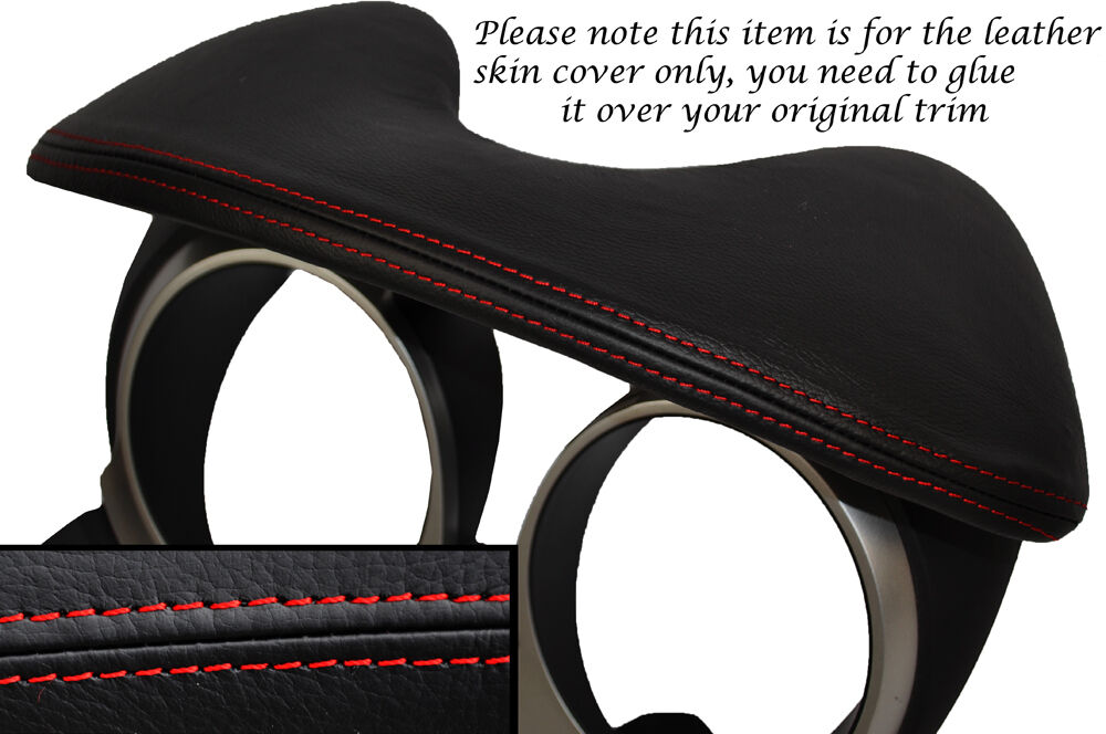 RED STITCHING SPEEDO HOOD LEATHER SKIN COVER FITS NISSAN JUKE 2010-2014