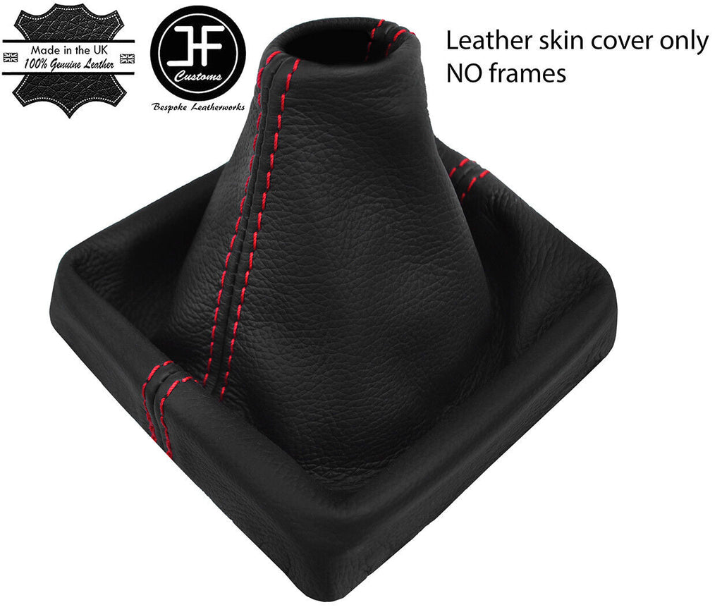 RED STITCH TOP GRAIN LEATHER GEAR GAITER FOR MITSUBISHI LANCER EVO 10 X 08-16