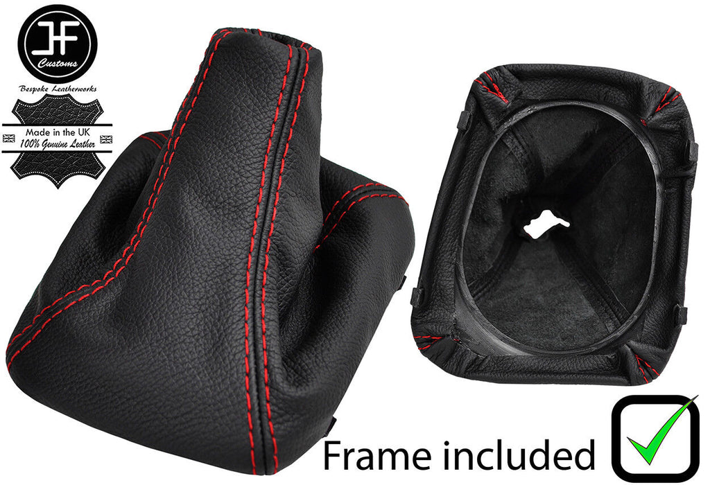 RED  STITCH LEATHER GEAR GAITER+PLASTIC FRAME FOR MITSUBISHI GTO 3000GT 89-01