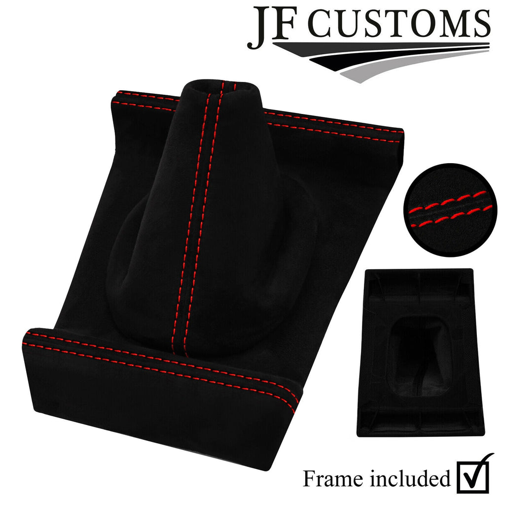 RED STITCH SUEDE GEAR + SURROUND COVERS + FRAME FOR BMW 3 SERIES E21 75-83