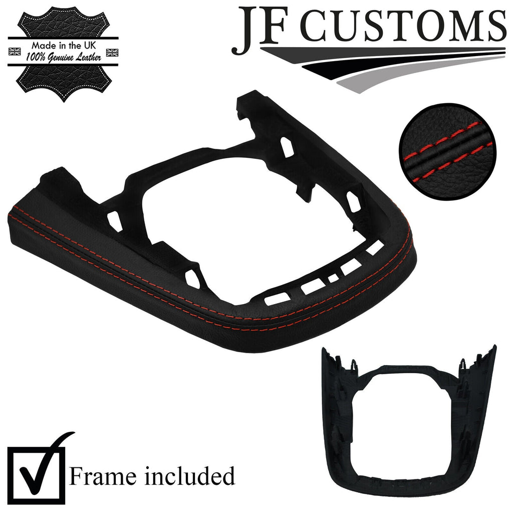 D RED STITCH LEATHER CONSOLE GEAR SURROUND TRIM+FRAME FOR FORD FIESTA MK6 13-17