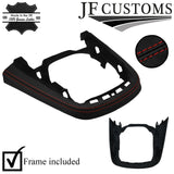 D RED STITCH LEATHER CONSOLE GEAR SURROUND TRIM+FRAME FOR FORD FIESTA MK6 13-17