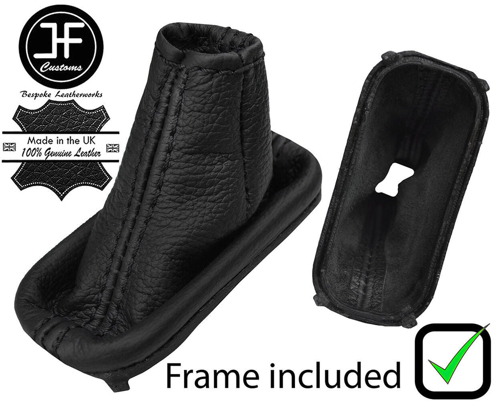 BLACK STITCH LEATHER AUTOMATIC GEAR GAITER+PLASTIC FRAME FITS VOLVO V70 96-00