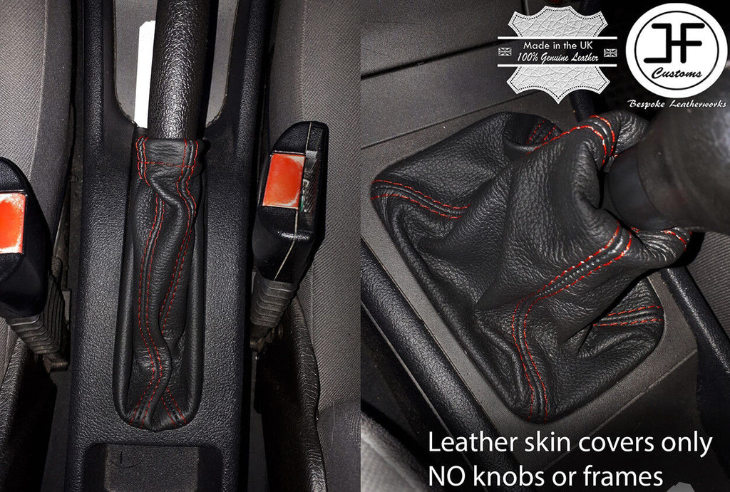 RED STITCH LEATHER GEAR HANDBRAKE COVER FOR VAUXHALL OPEL ASTRA G MK4 98-05