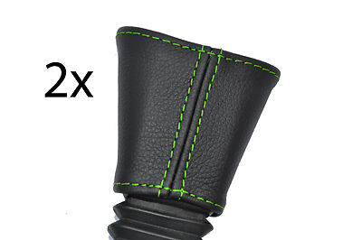 green stitch FITS FORD FIESTA MK4 MK5 95-01 2X FRONT SEAT BELT STALK COVERS