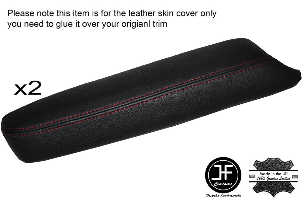 RED STITCH 2X FRONT DOOR ARMREST LEATHER SKIN COVERS FITS NISSAN MURANO 09-14