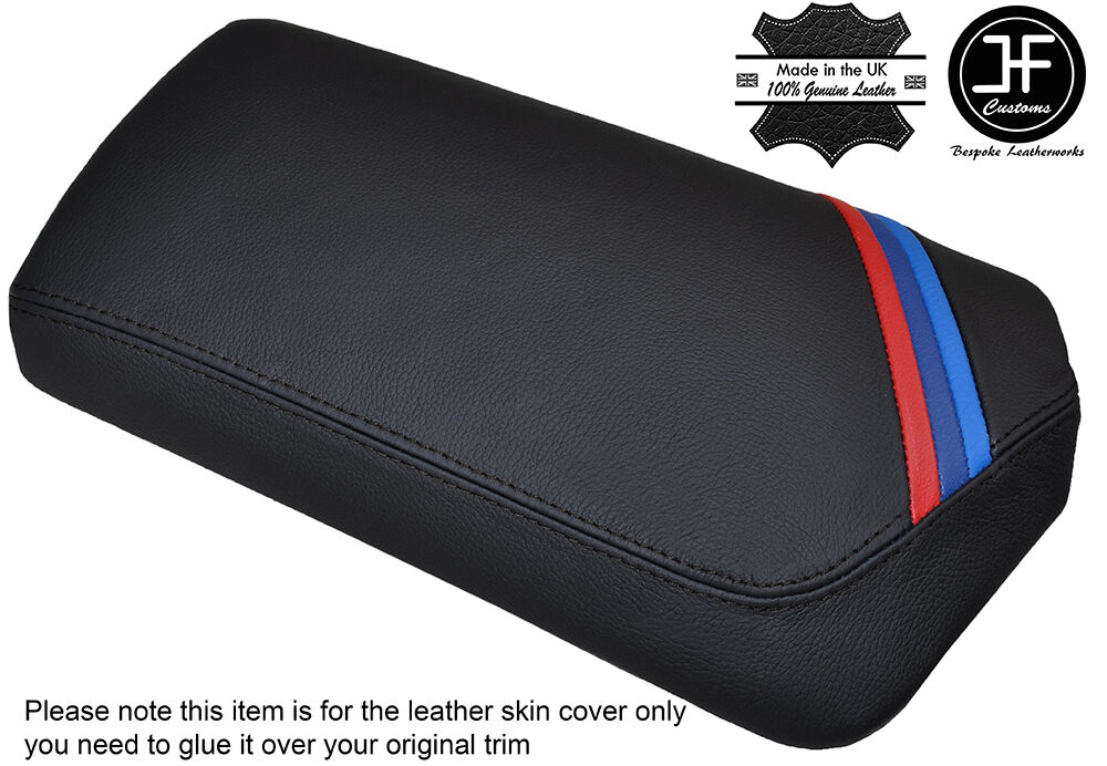 BLACK STITCHING TRI STRIPE LEATHER ARMREST COVER FITS BMW Z4 E89 2009-2016