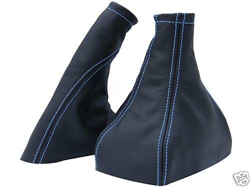 BLUE STITCH FITS VAUXHALL CORSA C COMBO BARINA XC GEAR & HANDBRAKE GAITER LTHR