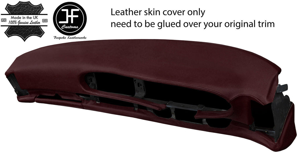 BURGUNDY LEATHER OVAL DASH DASHBOARD COVER FOR PORSCHE 944 968 86-95 STYLE 2
