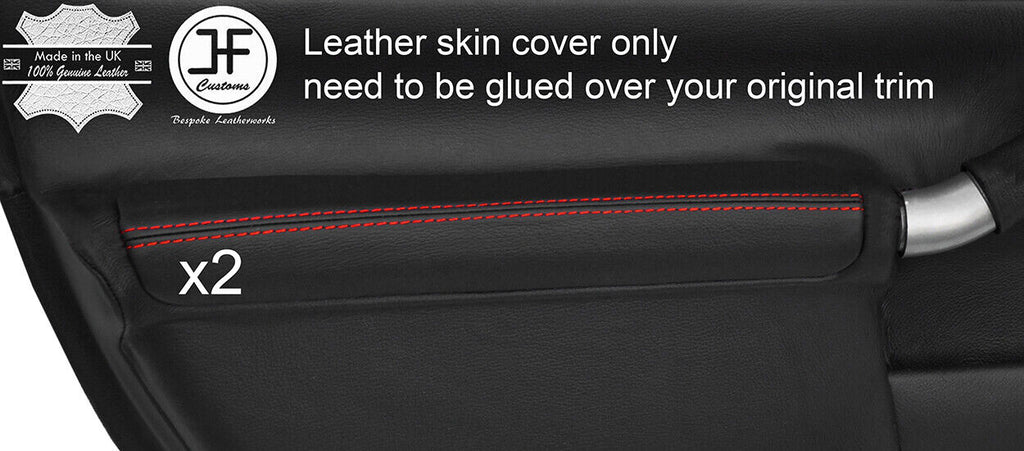 RED STITCH 2X DOOR ARMREST TOP GRAIN LEATHER COVER FOR TOYOTA MR2 MK3 00-07