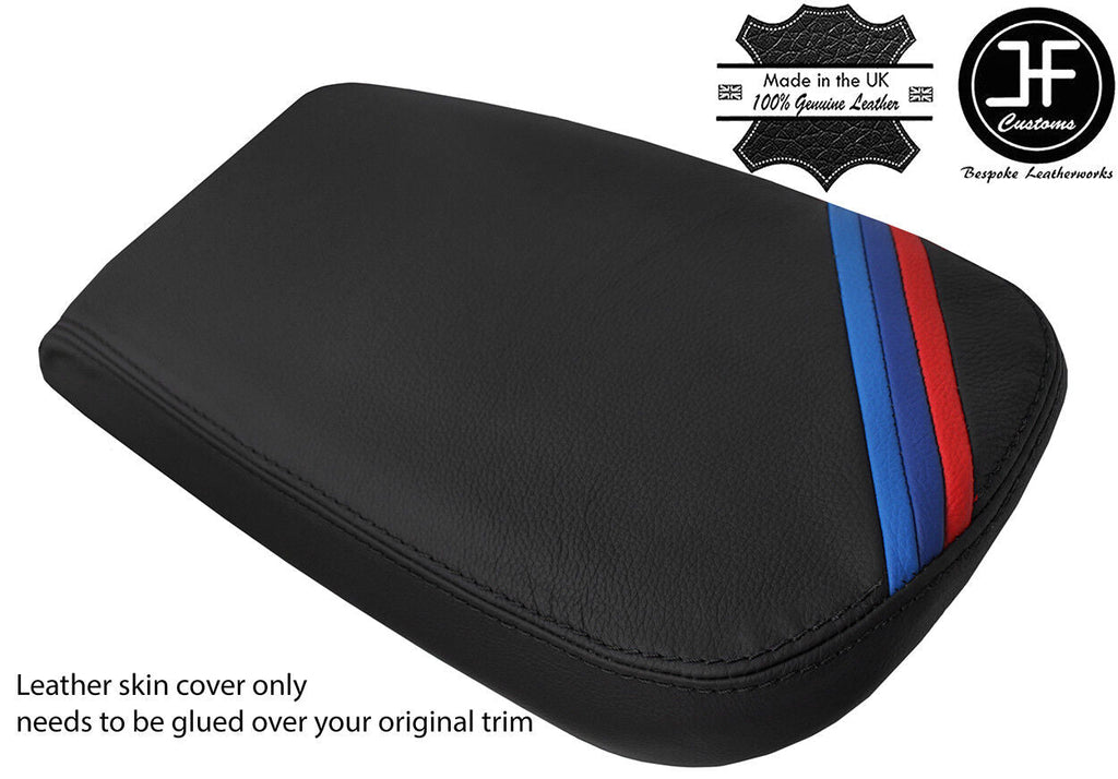 BLACK STITCHING TRI STRIPES LEATHER ARMREST LID COVER FOR BMW X4 F26 14-2018