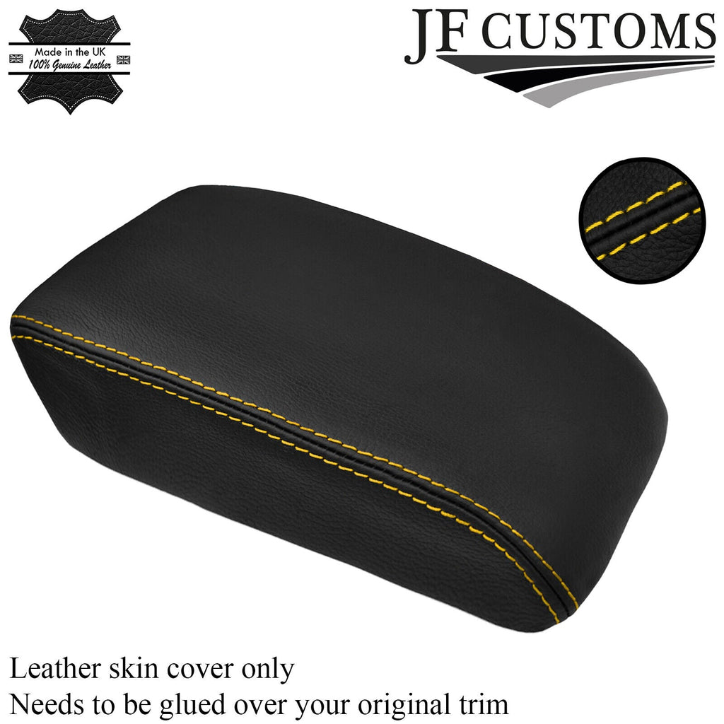 FITS VW GOLF MK5 MK6 yellow stitch LEATHER ARMREST COVER LEATHER CUSTOM NEW