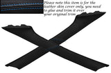 BLUE STITCHING FITS FORD TRANSIT MK7 2006-2013 2X WINDSCREEN PILLAR LTHR COVERS