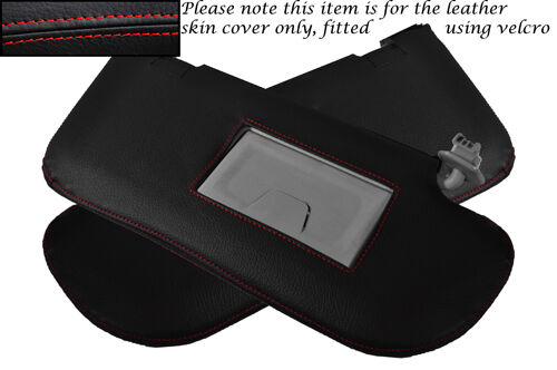 RED STITCHING FITS MAZDA 3 2004-2008 2X SUN VISORS LEATHER SKIN COVERS