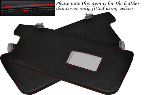 RED STITCH FITS FORD RANGER 2005-2010 2X SUN VISORS LEATHER SKIN COVERS ONLY