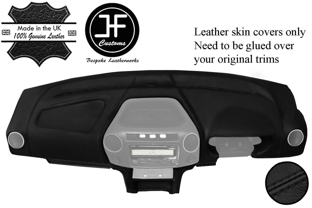 BLACK STITCH DASH DASHBOARD REAL LEATHER COVER FITS VW AMAROK 2010-2016