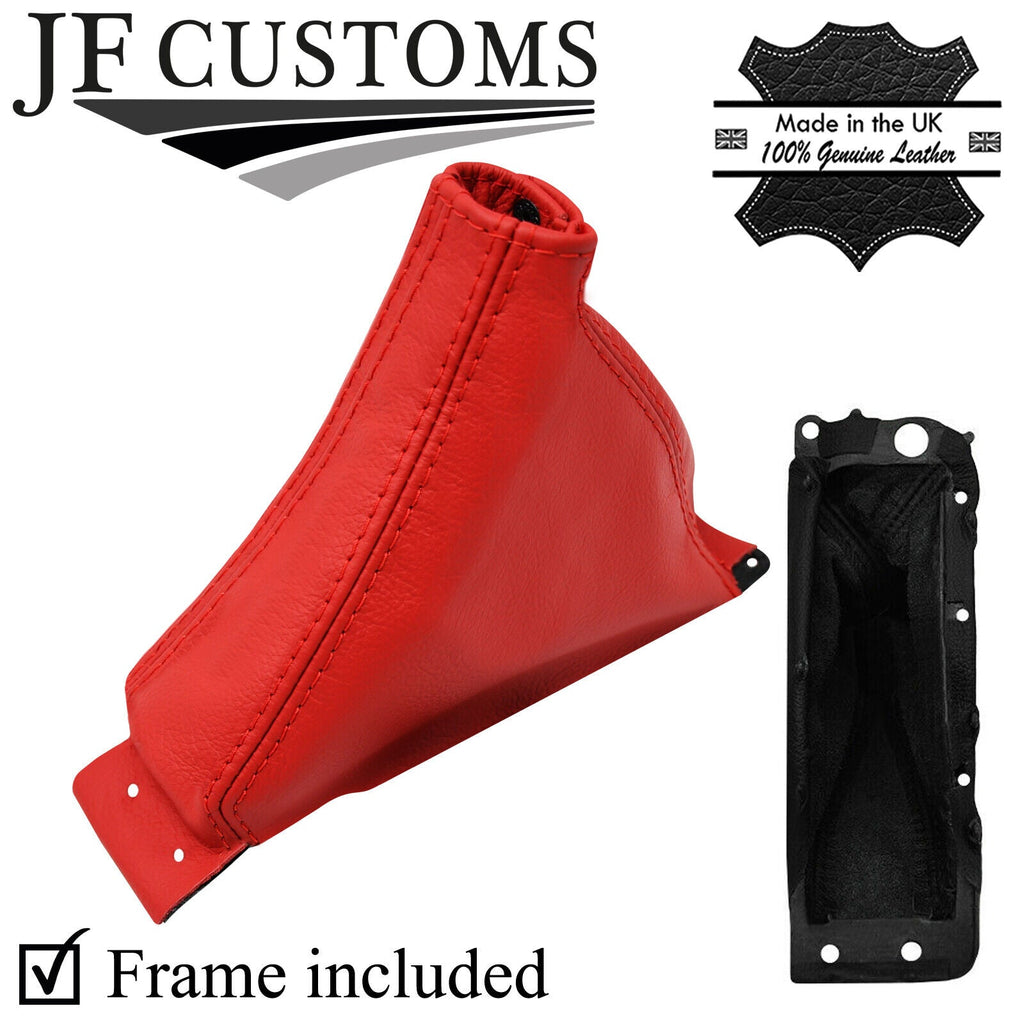 RED ITALIAN LEATHER HANDBRAKE GAITER  +PLASTIC FRAME FITS NISSAN 300ZX 89-96