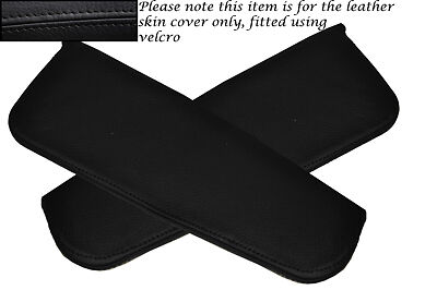 BLACK STITCHING FITS DAIHATSU COPEN 2003+ 2X SUN VISORS LEATHER COVERS ONLY
