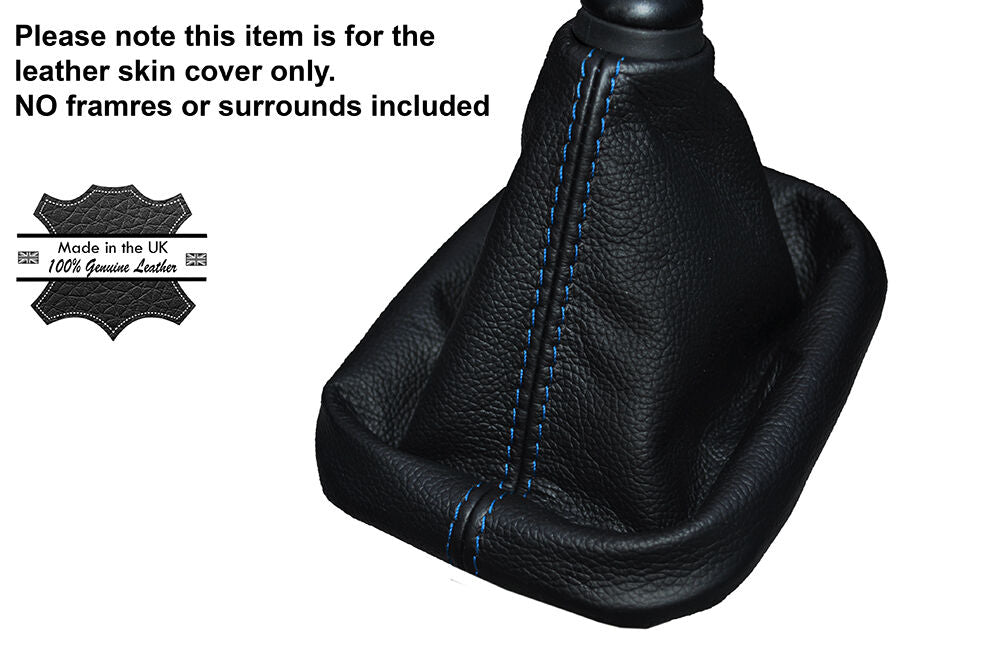 BLUE STITCHING MANUAL LEATHER SKIN GEAR GAITER FITS HYUNDAI IX35 2010-2015