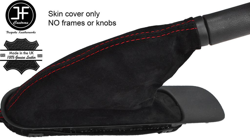 RED STITCH REAL SUEDE HANDBRAKE GAITER FOR BMW MINI COOPER R55 R56 R57 07-12