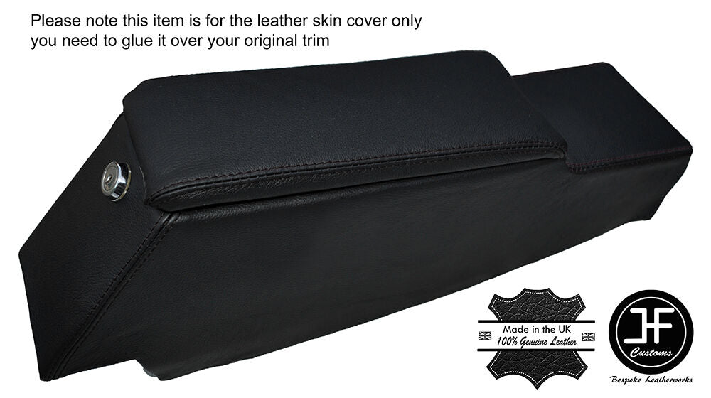 BLACK STITCH CENTRE CONSOLE & ARMREST LEATHER COVERS FITS SUNBEAM ALPINE TIGER